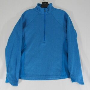 Columbia Sweater Womens Medium Blue Pullover 1/4 Zip Fleece‎ Lightweight Hiking